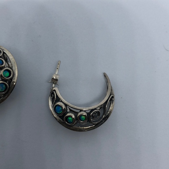 Silver earrings 925, new with blue stones - Picture 7 of 7